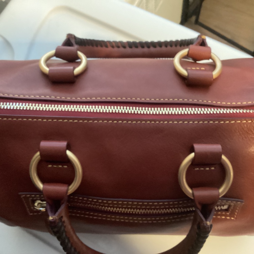 Dooney and Bourke Florentine Barrel Satchel, Ginger - Picture 5 of 8